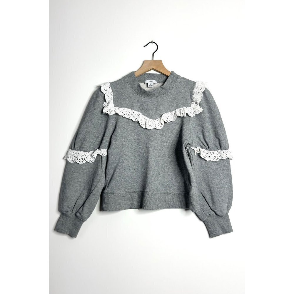 OTHILIA Corsica Ruffle Eyelet Sweatshirt
